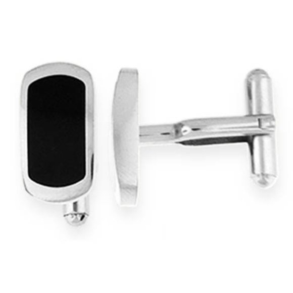2 FOR $60! Men's Rhodes Stainless Steel Cufflinks - Picture 1 of 2